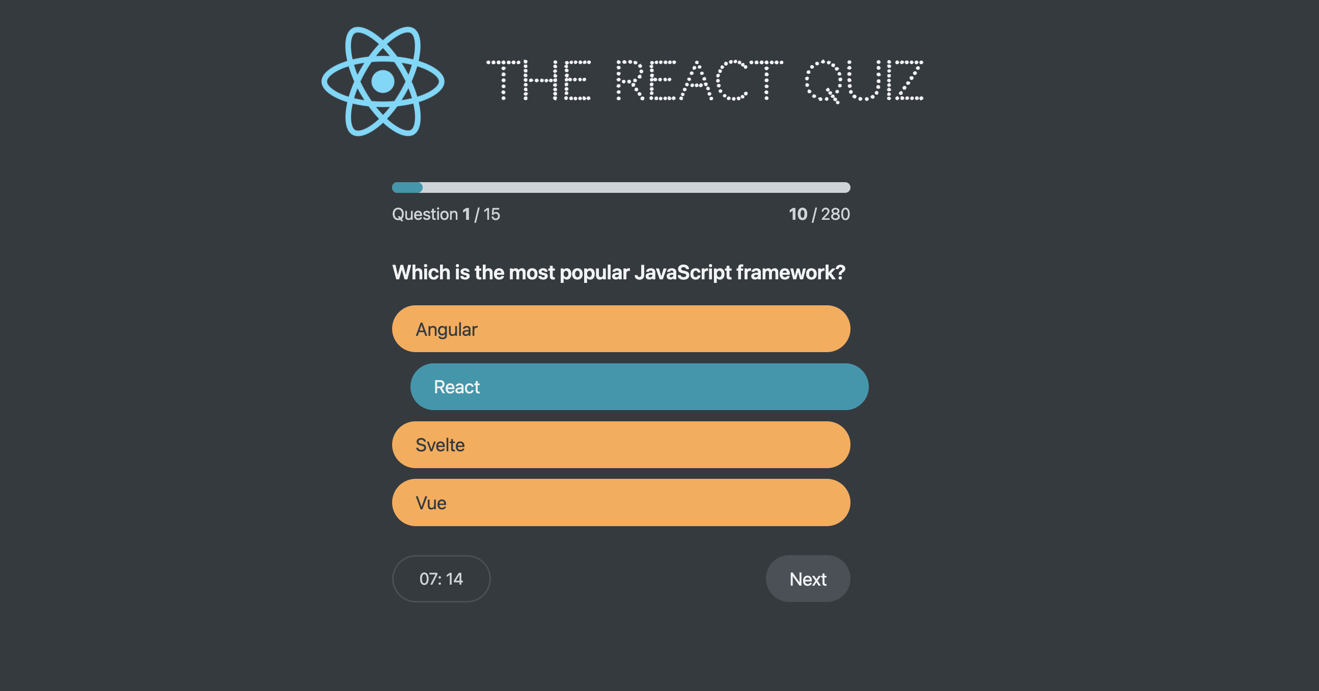 React Quiz Project Photo